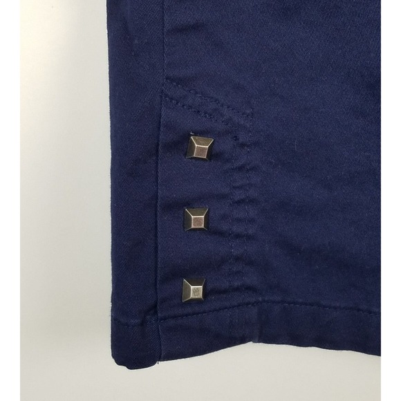 Sag Harbor Womens Size 10 Cropped Capri Pants Solid Navy Blue Stretch Nautical - Picture 6 of 11